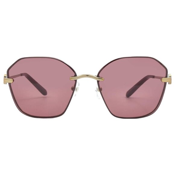 Tory Burch TY6081 Women\'s Sunglasses Shiny Gold Metal/Solid Bordeaux 57 in case